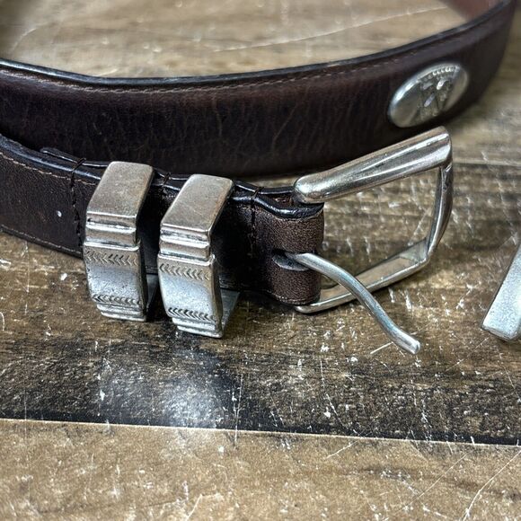 Men's Top Grain Brown Leather Golf Club Belt Size 42 AML3000 - Picture 2 of 4